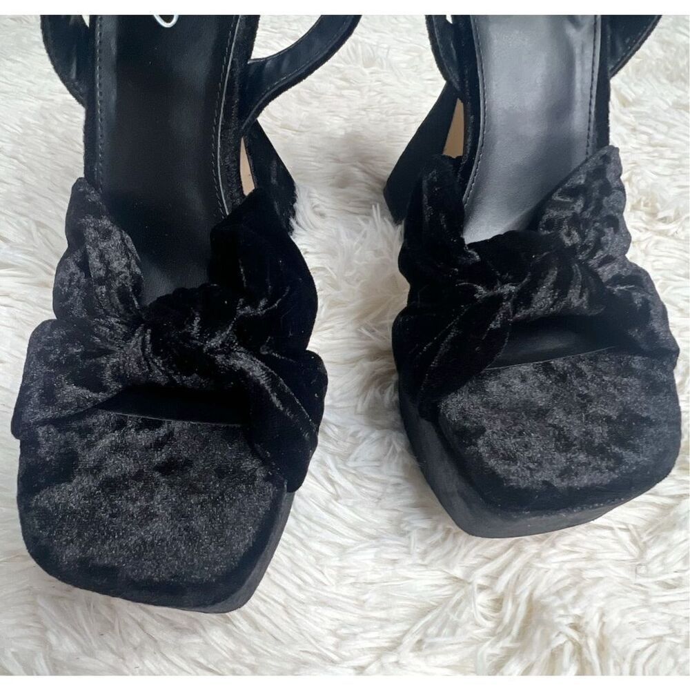 Circus by Sam Edelman Audrea Black Velvet Platform Sandal Size 8.5 New - Picture 3 of 7